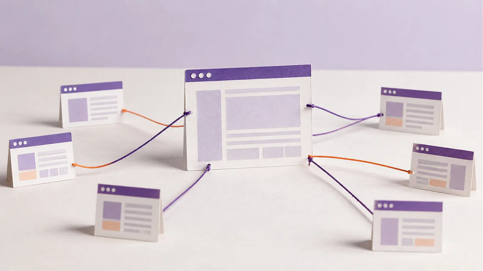 Independent page cards connected by relevant links