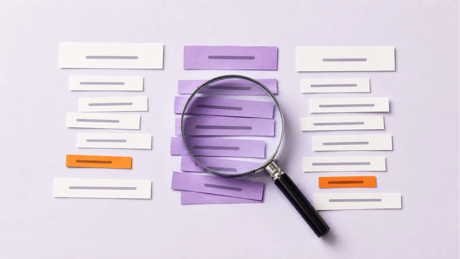 Search-query cards grouped for keyword research