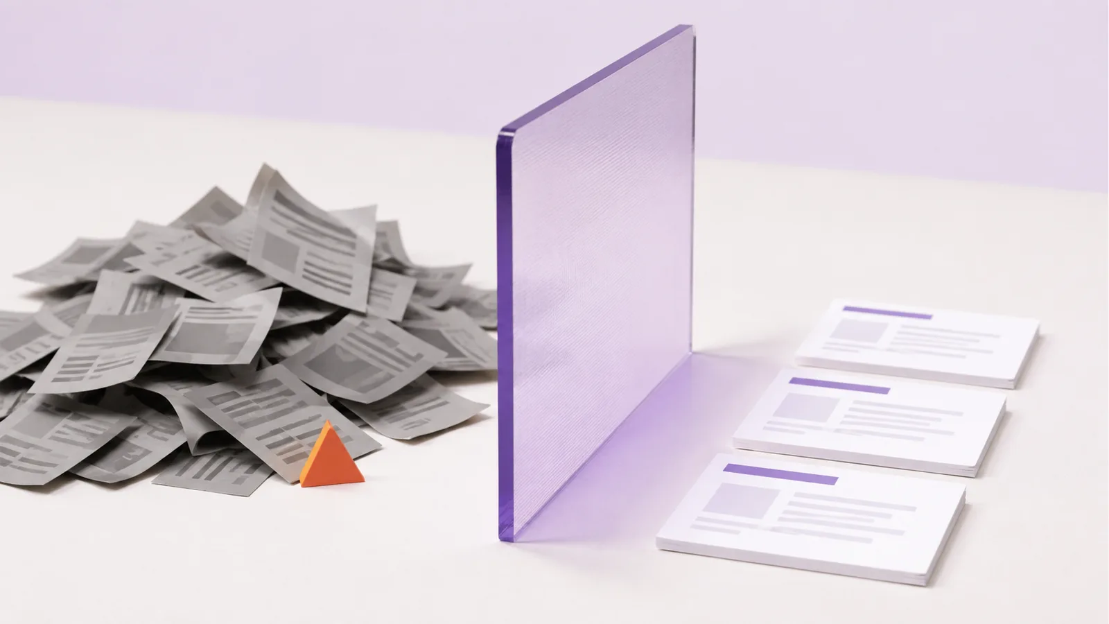 A filter separating useful pages from repetitive documents