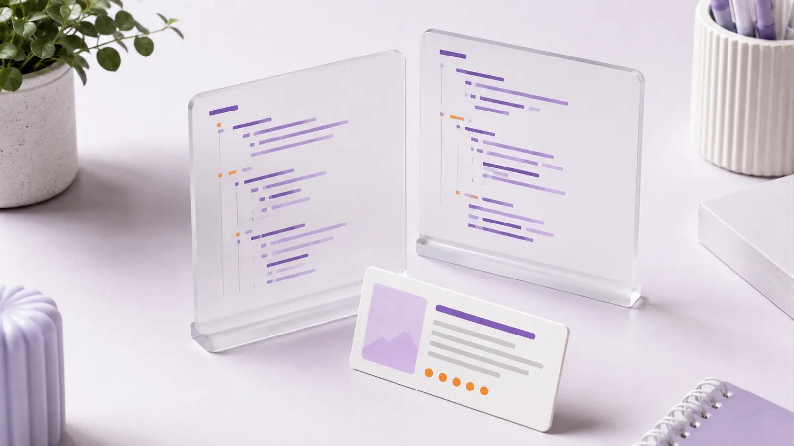 Structured code panels beside an enhanced search-result card