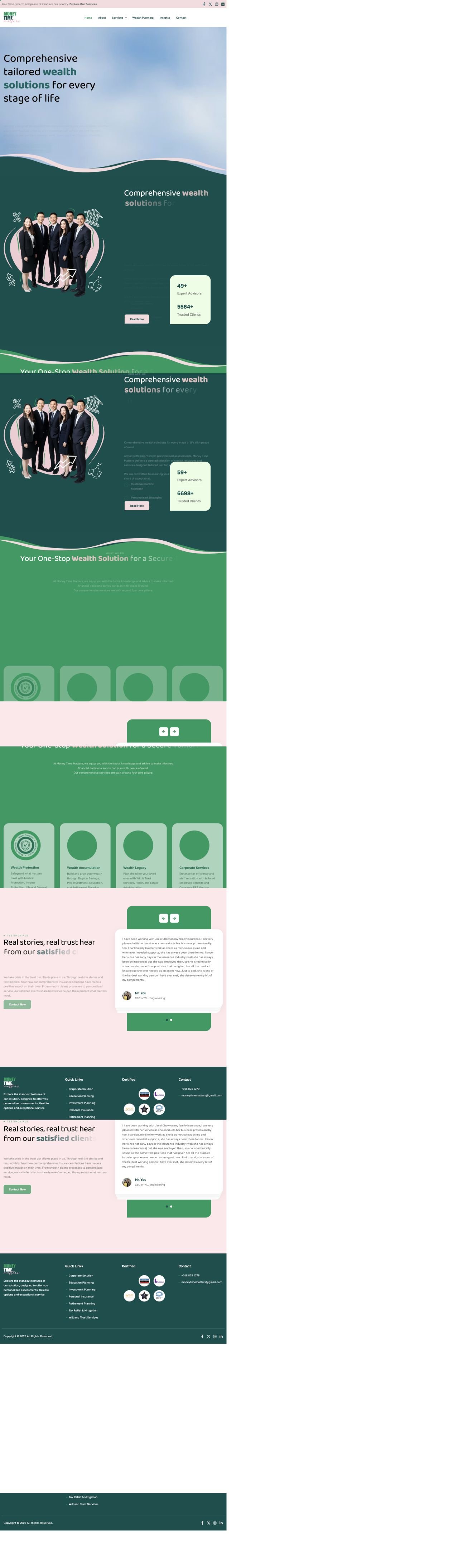 Money Time Matters website homepage preview