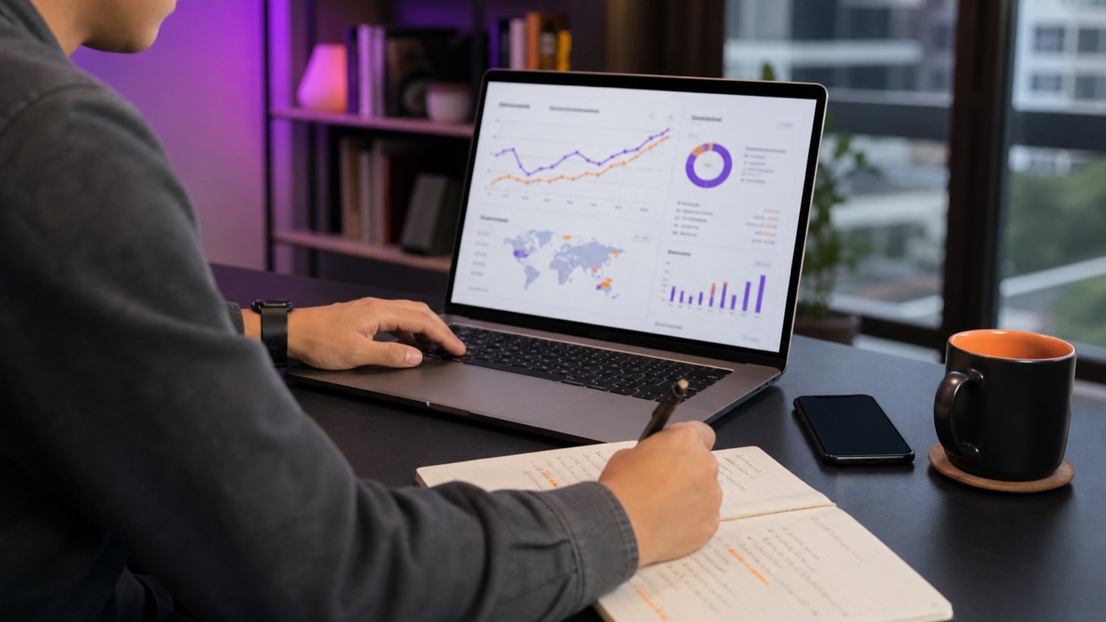 SEO and GEO strategy workspace with search analytics